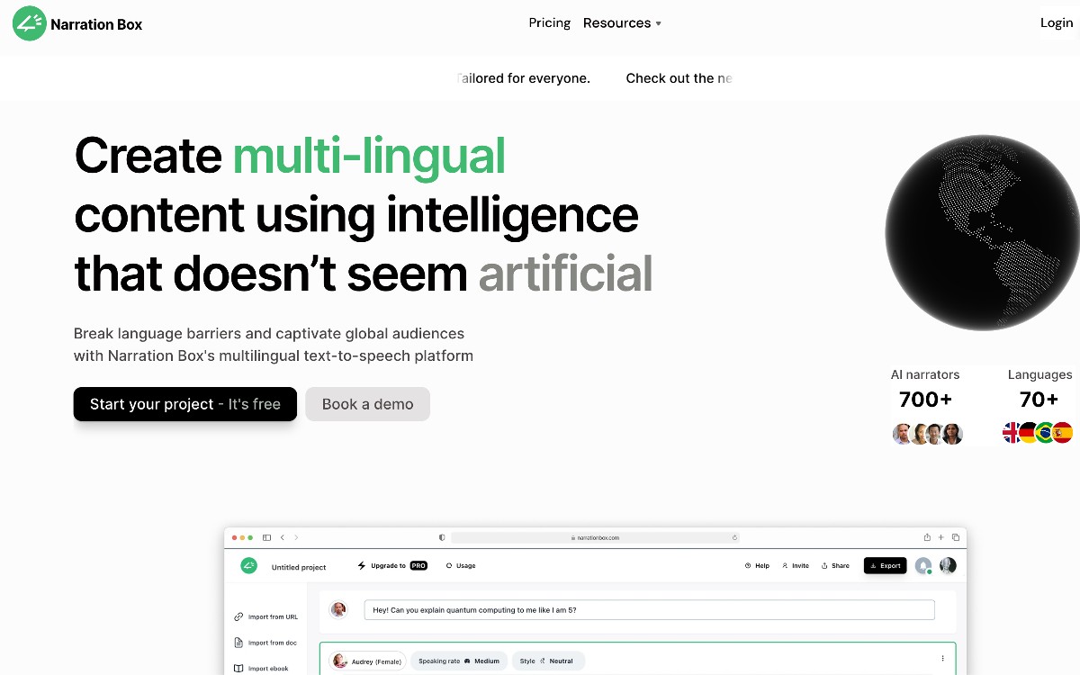 Narration box ai tools ai tools